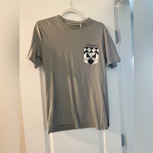 Karl Lagerfeld Men's T-Shirt with Geometric Pocket - Gray
